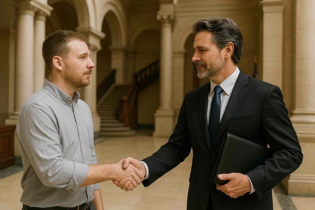 Happy Hagerstown client in overcharged case