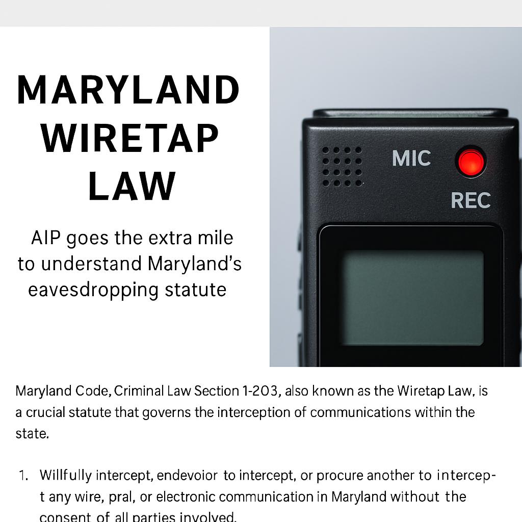 Two party consent in Williamsport, Hagerstown and Frederick Maryland